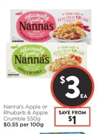 Nanna's Apple or Rhubarb & Apple Crumble 550g