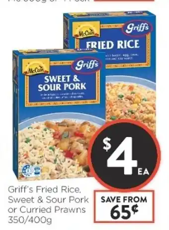 Foodworks Griff's Fried Rice, Sweet & Sour Pork or Curried Prawns 350/400g offer
