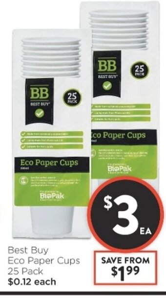 Foodworks Best Buy Eco Paper Cups 25 Pack offer