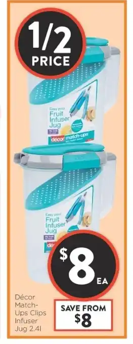 Foodworks Decor Match-Ups Clips Infuser Jug 2.4L offer