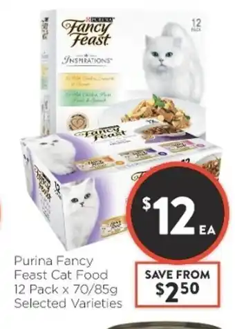 Foodworks Purina Fancy Feast Cat Food 12 Pack x 70/85g offer