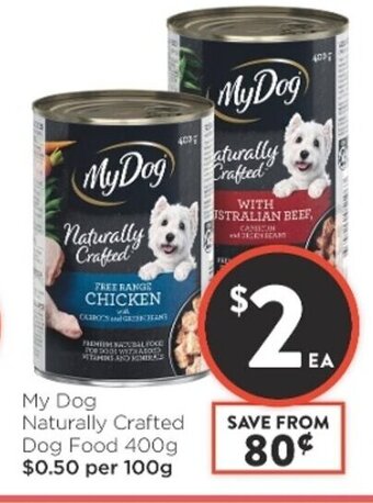 Foodworks My Dog Naturally Crafted Dog Food 400g offer