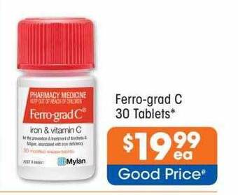 Good Price Pharmacy Ferro-grad C 30 Tablets offer