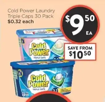 Foodworks Cold Power Laundry Triple Caps 30 Pack offer