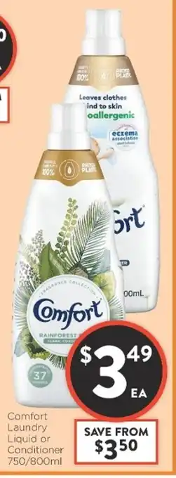 Comfort Laundry Liquid or Conditioner 750/800ml