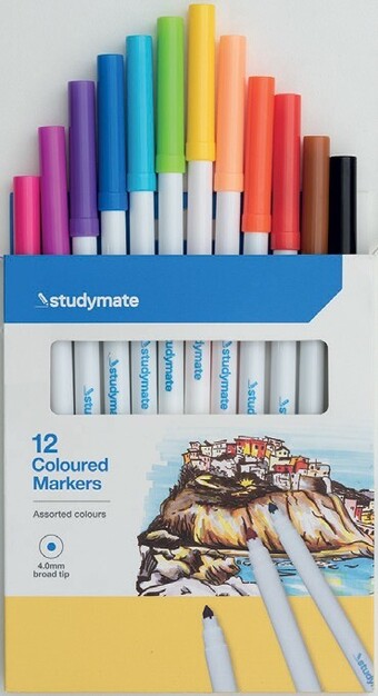 Officeworks Studymate 12 Pack Coloured Markers offer