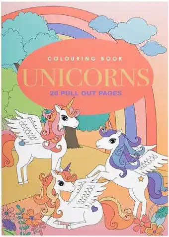 Officeworks Studymate Premium A4 Colouring Book - Unicorns offer