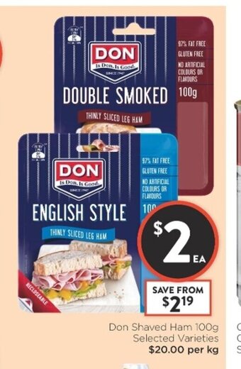 Foodworks Don Shaved Ham 100g offer