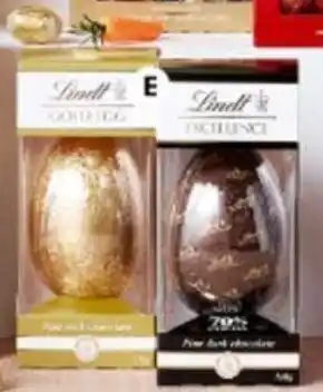 BIG W Lindt Milk or 70% Cocoa Gifting Eggs 539088 offer