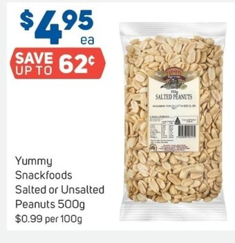 Foodland Yummy Snackfoods Salted or Unsalted Peanuts 500g offer