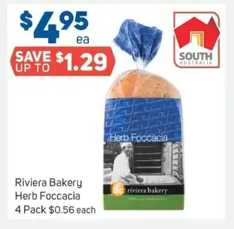 Foodland Riviera Bakery Herb Faccacia 4 Pack offer