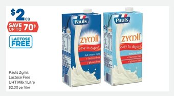 Foodland Pauls Zymil Lactose Free UHT Milk 1 Litre offer