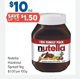 Foodland Nutella Hazelnut Spread 1kg offer