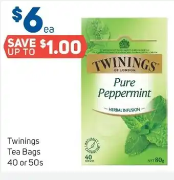 Foodland Twinings Tea Bags 40 or 50s offer