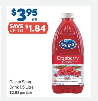 Foodland Ocean Spray Drink 1.5 Litre offer