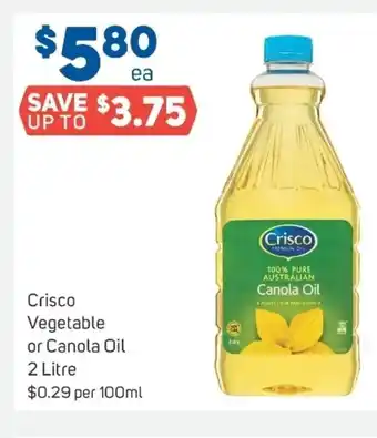 Foodland Crisco Vegetable or Canola Oil 2Litre offer