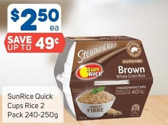 Foodland SunRice Quick Cups Rice 2 Pack 240-250g offer