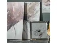 LivingStyles Flame Bud Hand Painted Canvas Wall Art, Right, 120cm offer