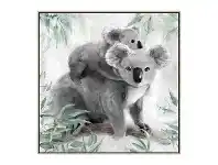 LivingStyles "Koala Family" Framed Hand Painted Canvas Wall Art, 80cm offer