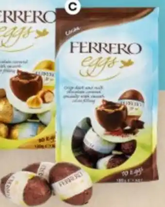 BIG W Ferrero Cocoa or Hazelnut Easter Eggs 100g 769676,769725 offer