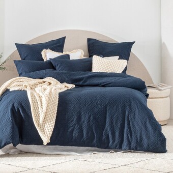 Pillow Talk Celine Navy Quilt Cover Set by Habitat offer