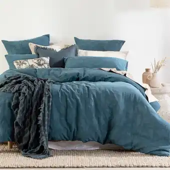 Pillow Talk Elena Teal Quilt Cover Set by Habitat offer