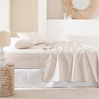 Pillow Talk Natural Flannelette Sheet Set by Essentials offer