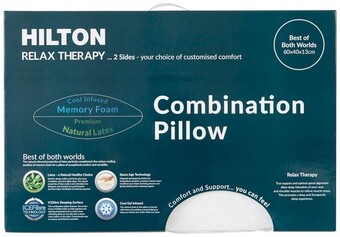 Pillow Talk Relax Therapy Combination Memory Foam & Latex Pillow by Hilton offer