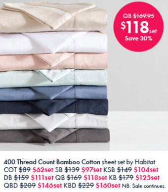 Pillow Talk 400 Thread Count Bamboo Cotton offer