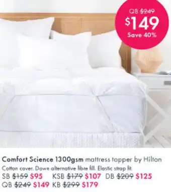 Pillow Talk Comfort Science 1300gsm offer