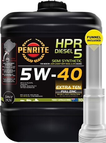 Autobarn Penrite HPR Diesel 5 Semi Synthetic 5W40 10LT offer