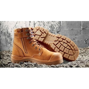 RSEA Safety Steel Blue Argyle Zip Sided Lace Up Safety Boots with Bump Cap offer
