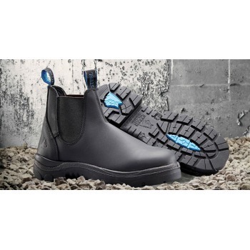 Steel Blue Hobart Black Elastic Sided 