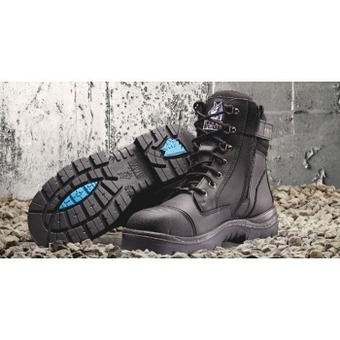 RSEA Safety Steel Blue Southern Cross Zip Sided Lace Up Safety Boots with Scuff Cap offer