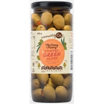 IGA Community Co Stuffed Green Olives 450g offer