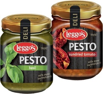 IGA Leggo's Sundried Tomato or Basil Pesto 190g offer