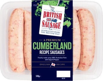 Coles British Sausages 450g-500g offer