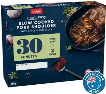 Coles Made Easy Slow Cooked Pork Shoulder with Apple & BBQ Sauce 480g