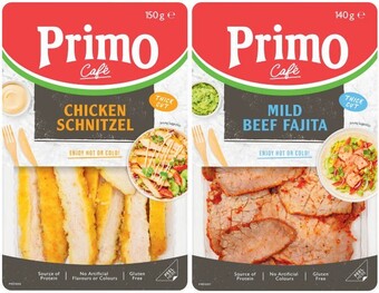 Coles Primo Cafe Chicken Schnitzel 150g or Mild Beef Fajita 140g offer