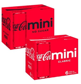 Coles Coca-Cola, Fanta or Sprite Mini Soft Drink 6x250mL offer