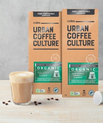 Coles Coles Urban Coffee Culture Organic Home Compostable Capsules 10 Pack offer