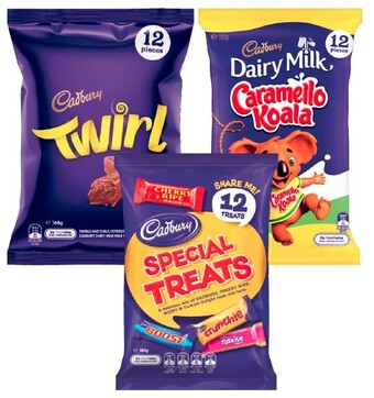 Coles Cadbury Sharepack 144g-180g offer