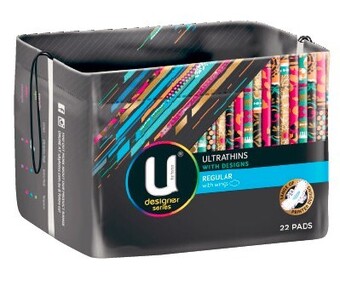 Coles U By Kotex Designs Ultra Thin Pads with Wings 22 Pack offer