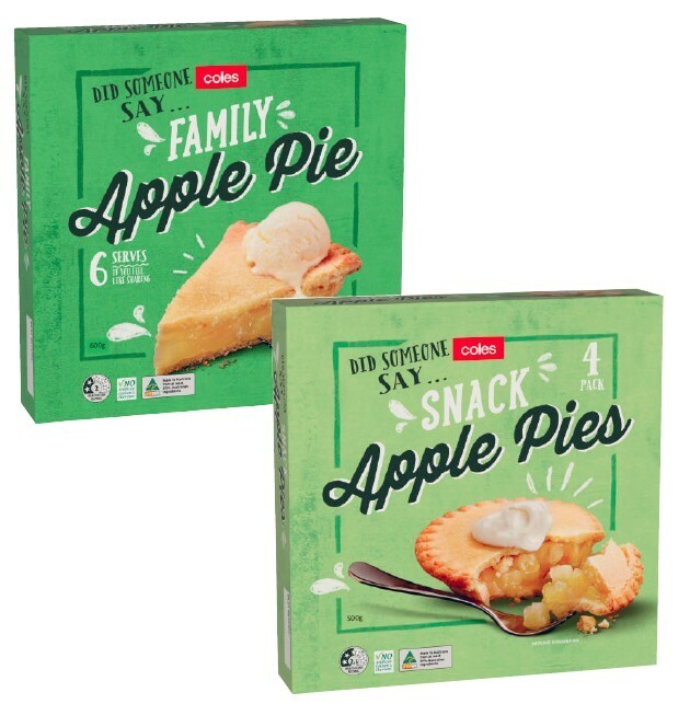 Coles Apple Pie 500g600g offer at Coles