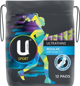 U By Kotex Ultrathin Sport Regular Pads With Wings 12 Pack