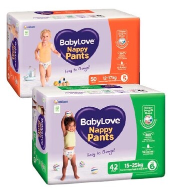 Coles BabyLove Jumbo Nappy Pants 42 Pack-56 Pack offer