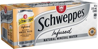 Woolworths Schweppes Infused Natural Mineral Water 10 x 375ml offer