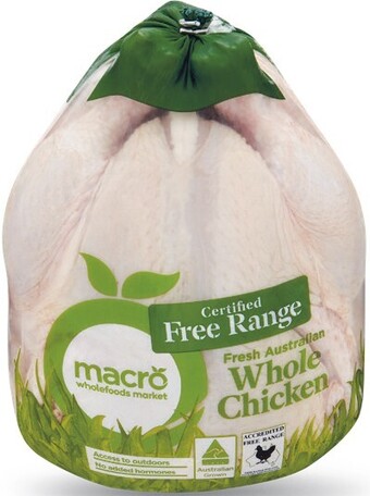 Woolworths Macro Free Range Australian Fresh Whole Plain Chicken – From the Meat Dept offer