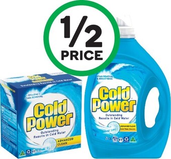 Woolworths Cold Power Advanced Clean Laundry Liquid 1.8-2 Litre or Powder 1.8-2 kg offer