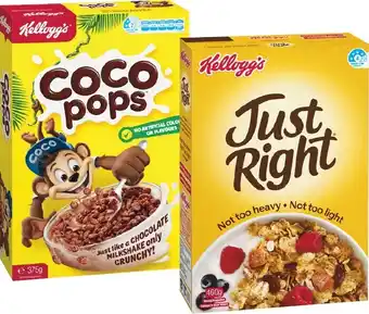 Woolworths Kellogg’s Just Right 460g or Kellogg’s Coco Pops 375g offer